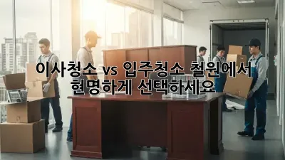 이사청소 vs 입주청소: 철원에서 현명하게 선택하세요!
